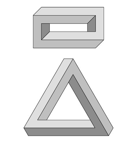 Escher Illusions in LaTeX example Penrose Triangle, Brick Edging, Math Art, Line Art Drawings, Figure It Out, Pictures To Draw, Optical Illusions, One Pic, Line Art