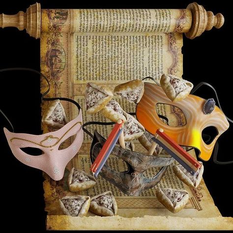 The Hebrew scroll of Esther with masks and hamantaschen. Purim Aesthetic, Purim Festival, Happy Purim, Festival Aesthetic, Purim, The Festival, God Is, Meant To Be, Festival