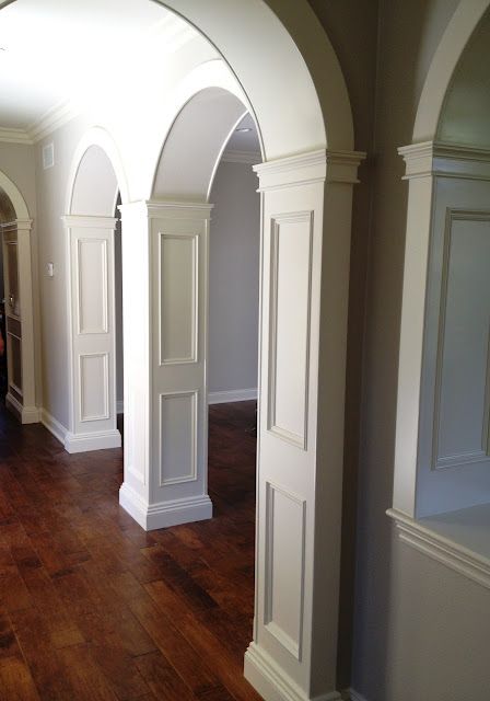 Archway Molding, Archways In Homes, Craftsman Interior, Arch Doorway, Interior Columns, House Trim, Ceiling Design Modern, Trim Work, Wall Trim