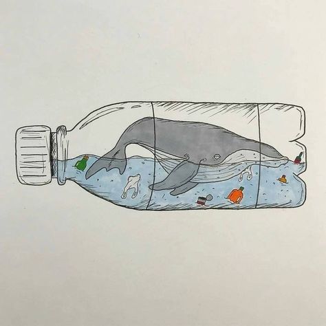 Environmentalist Art, Stop Plastic Pollution, Ecology Art, Environmental Posters, Earth Drawings, Environmental Pollution, A Whale, Plastic Pollution, Gcse Art