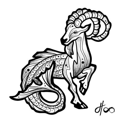 Capricorn Stencil, Seagoat Tattoo Capricorn, Capricorn Drawing Zodiac, Capricorn Tattoo For Men Design, Capricorn Goat Tattoo, Capricorn Tattoo For Men, Capricorn Goddess Tattoo, Capricorn Drawing, Capricorn Tattoo Designs