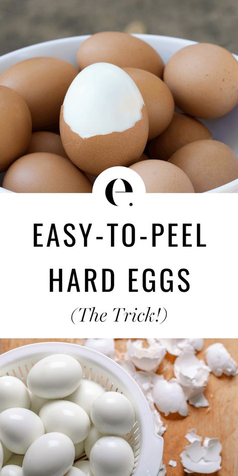 I finally figured out the secret. Easy trick to peel hard boiled eggs without Baking Soda. Find the video on my blog post. Elizabeth Rider. Easy Peel Boiled Eggs, Hard Boiled Eggs Easy Peel, Peeling Boiled Eggs, Easy Peel Eggs, Easy Hard Boiled Eggs, Boiled Egg Recipes, Cooking Hard Boiled Eggs, Hard Boiled Egg Recipes, Perfect Boiled Egg