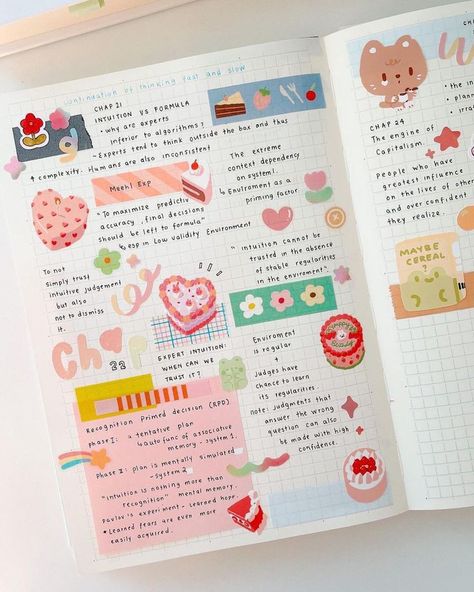 Spring Journal Ideas, A6 Bullet Journal, Kawaii Bullet Journal, Studygram Aesthetic, Thinking Fast And Slow, Daniel Kahneman, Journal Bullet, Bulletin Journal Ideas, Fast And Slow