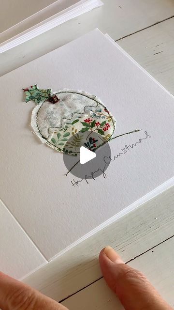 Sarah Becvar on Instagram: "Not only do I embroider my cards, I write on them too, every single one.   I don’t know how many different messages I’ve written on cards but over the last 24 years of making them it has to be a few 🤣   I love it! ✍️   Although I do remember one year I had to make 400 Christmas cards for a Spanish outlet.   I didn’t want to see the words Feliz Navidad for while after that 😂.  Don’t forget my Christmas cards are now available to order and if you pop five of them in your basket add the code FIVECARDS in the coupon box and you’ll receive £2.50 off your order.   If you’d like a direct link to the collection comment below and I’ll send you a DM.  . . #creativesewing #sewcreative #loveembroidery #cardmakingideas #machineembroidery #cardmaking #christmascards #handma Sew Christmas Cards, Christmas Textile Art, Fabric Christmas Cards Free Pattern, Sewing Christmas Cards, Christmas Cards 2024, Sewn Christmas Cards, Embroidered Christmas Cards, Xmas Card Craft, Xmas Cards Diy