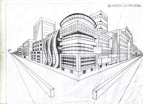 2 PT Perspective Lesson Plan | Point Perspective Art Projects http://foundationartsofbc.blogspot ... Point Perspective Drawing Ideas, Perspective Drawing Ideas, 2 Point Perspective City, 2 Point Perspective Drawing, Perspective Architecture, Three Point Perspective, 2 Point Perspective, Two Point Perspective, Perspective Lessons