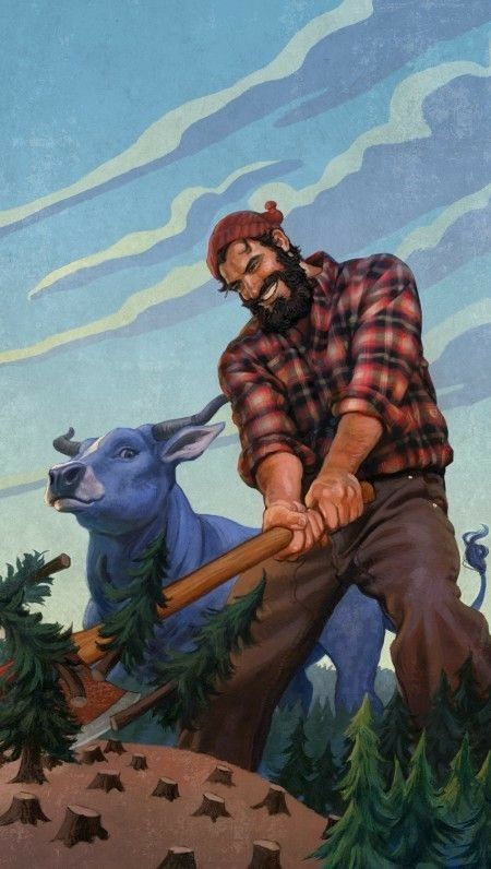 June 28th National Paul Bunyun Paul Bunyan And Babe, Babe The Blue Ox, Paul Bunyan, Genghis Khan, Tall Tales, American Legend, Mythological Creatures, Living Legends, Folk Tales