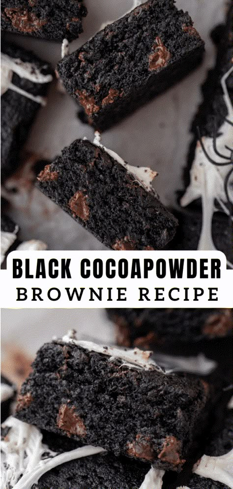 Black Velvet Brownies, Recipes With Black Cocoa Powder, Special Dark Cocoa Recipes, Dutch Cocoa Brownies, Dark Chocolate Brownie Recipes, Black Cocoa Powder Brownies, Black Forest Brownies Recipes, Desserts Using Cocoa Powder, Black Cocoa Brownies