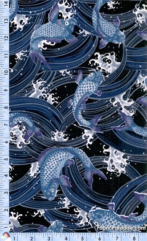 Blue Koi, Japan Traditional, Fabric Fish, Chinese Aesthetic, Blue Anime, Imperial Palace, Japan Aesthetic, Data Protection, Fish Print