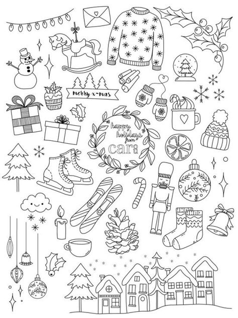 50 Super Easy Christmas Doodle Ideas 2 Easy Christmas Drawing Ideas, Gift Drawing Easy, Christmas Ideas Drawing, Winter Doodles Easy, Easy Christmas Designs, Christmas Doodles Ideas, Christmas Easy Drawing, Christmas Doodles Easy, Festive Doodles