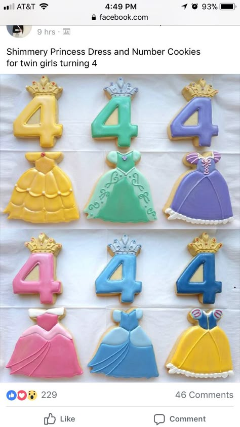 Princess Birthday Party Desserts, Tea Party 3rd Birthday Cake, Small Princess Party Ideas, Princess Cookies Ideas, Fourth Birthday Princess Party, Disney Princess Birthday Treats, Princess Birthday Tea Party, Disney Princesses Party Ideas, Disney Princess Birthday Cupcakes