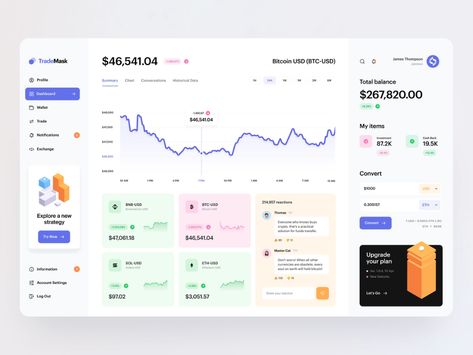 Crypto Dashboard by Conceptzilla for Shakuro on Dribbble Crypto Dashboard, Ux Trends, Strategy Infographic, Ui Design Dashboard, Digital Dashboard, Concert Poster Design, Data Dashboard, Ui Design Website, Banner Ads Design