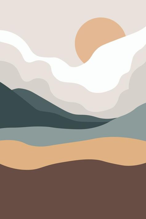 Minimal Vector Art, Minimalist Vector Art, Minimalistic Background, Tapestry Ideas, Mountain Illustration, Original Iphone Wallpaper, Modern Illustration, Perfect Background, Free Vectors