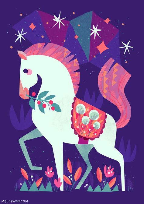 Winter Horse, Unicorn Illustration, Horse Illustration, Unicorn Art, Arte Disney, Stil Inspiration, Arte Animal, White Horse, Horse Art