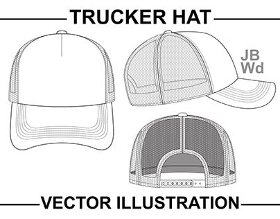 Clothing Design Template, Clothing Templates Design, Trucker Hat Designs Ideas, Trucker Hat Template, Sunglasses Design Sketch, Cap Sketch, Template For Fashion Design, Trucker Hat Mockup, Trucker Cap Design