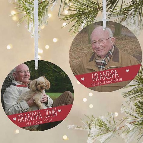 Grandparents Established Large 2 Sided Photo Ornament Personalized Photo Ornaments, New Grandparents, Custom Ornaments, Custom Christmas Ornaments, Photo Ornaments, Custom Ornament, Keepsake Ornaments, Personalized Christmas Ornaments, 2 Photos