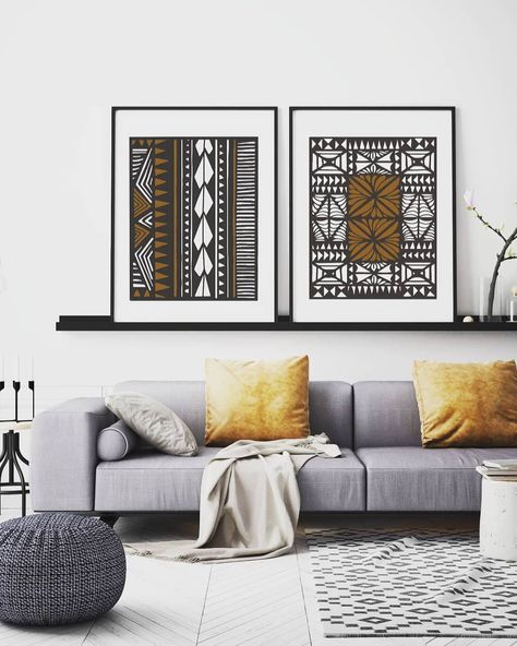 @uniquely_pacific shared a photo on Instagram: “Talavou & Fiafia Print. 'Pretty Happy' A beautiful pairing of Tongan and Samoan inspired Prints. Available on our website. Link in Bio. . .…” • Oct 24, 2019 at 4:35am UTC Samoan Decor Home, Polynesian Wall Art, Samoan Decor, Polynesian House, Polynesian Decor, Samoan Patterns, African American Wall Art, Felt Wall Hanging, Felt Wall