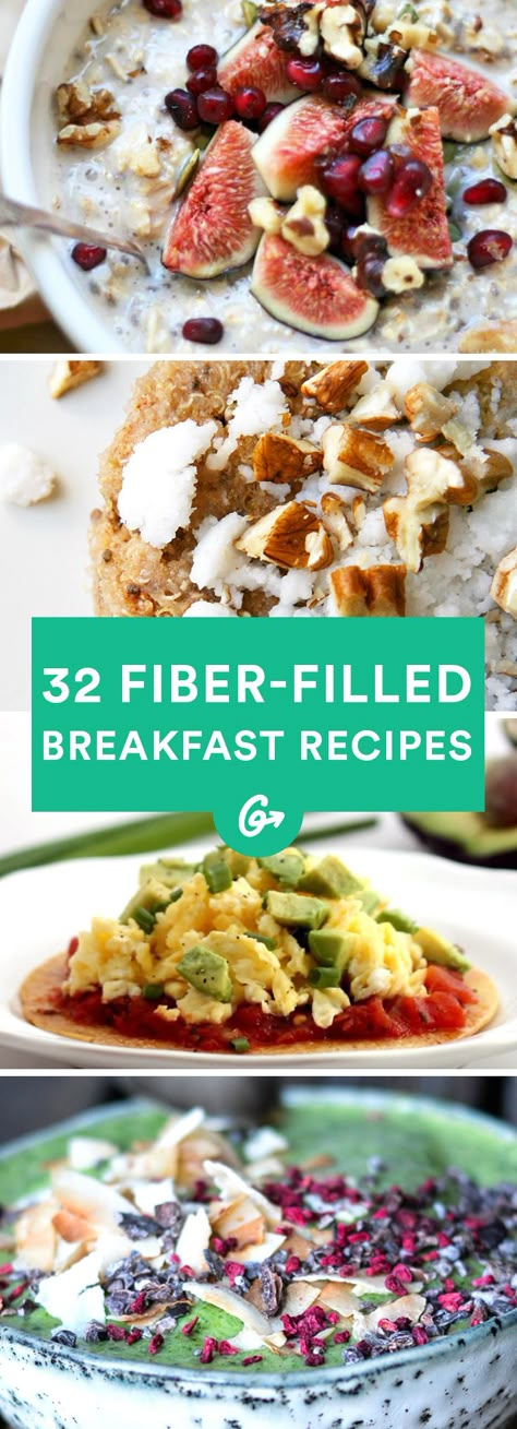 32 Quick Breakfasts That Will Keep You Full Until Lunch #fiber #breakfast #recipes http://greatist.com/eat/healthy-fiber-breakfast-recipes Factor Recipes, Fiber Meals, Fiber Breakfast, Quick Breakfasts, High Fiber Breakfast, Hunger Pangs, Healthy Fiber, Picky Toddler, High Fibre