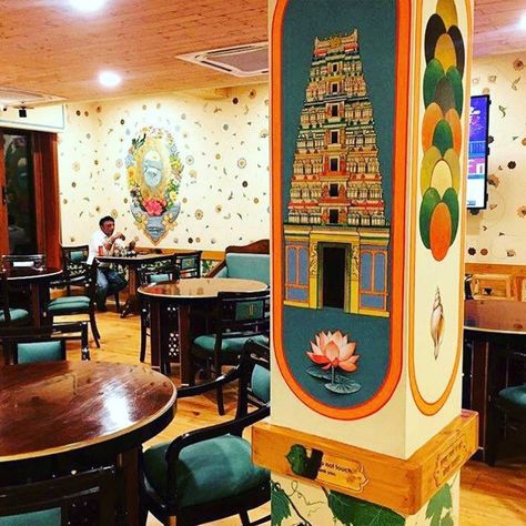 Juggernaut, Kailash Colony, New Delhi | LBB, Delhi Colourful Restaurant, Delhi Restaurants, Indian Cafe, South Indian Restaurant, Colorful Restaurant, Cafe Interiors, Indian Coffee, Hotel Ideas, Cheese Straws