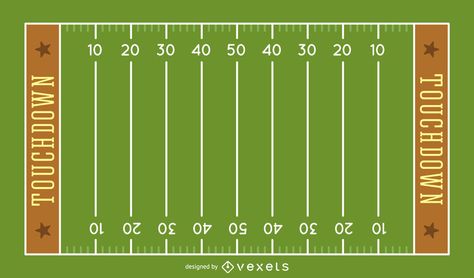 Illustrated american football field in green. It has numbered marks and says touchdown as well. Football Field Drawing, Football Field Painting, Football Field Illustration, American Football Field, Football Stadium Painting, Football Stadium Illustration, American Football Artwork, Portland Timbers, Dnd Stories