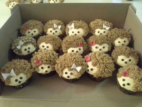 Hedgehog Cupcakes, Hedgehog Cupcake, Cream Filled Cupcakes, Best Cupcake, Cheesecake Recipes Classic, Cookies And Cream Cake, Cookie Recipes Unique, Cake Recipes Easy Homemade, Cake Mix Cookie Recipes