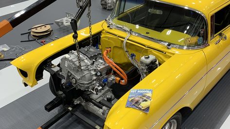 ’57 Chevy EV Conversion! Project X Fitted With Chevrolet eCrate System Diy Electric Car, Ev Conversion, 57 Chevy, Crate Engines, Project X, Combustion Engine, Ac Compressor, Electric Vehicle, Gas Tanks