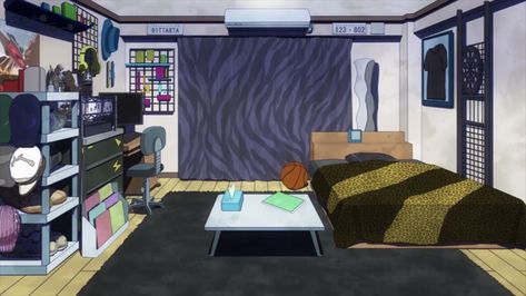 Kaminari Denki's Room || Boku no Hero Academia Anime Bedroom Ideas, Dorm Room Layouts, Girl Dorms, Denki Kaminari, Girls Dorm Room, Common Room, Study Style, House Room, Dorm Decorations