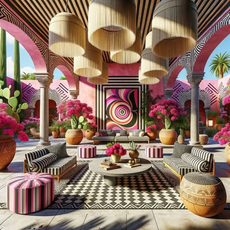 🇲🇽 To Celebrate one of my FAVORITE events in our Hometown: My @gilherrera twist of Modern Mexican Hacienda Outdoor Living with a Tulum/Cabo Touch & Palm Springs SPLASH for Palm Springs Modernism Week @ModernismWeek (FOLLOW THEM♥️) . At CoLores Decor Our team is constantly experimenting with textures & “WOW” styles for a UNIQUE statement design for any room…Introducing TOP 🇲🇽 MeXican Artisan Design & CATAPULTING our culture’s Talent through the vision of our founder, GiL Herrera @giLherrera ... Modern Mexican Hacienda, Restaurants Interior Design, Modernism Week Palm Springs, Summer Room Decor, Mexican Interiors, Mexican Hacienda, Artisan Decor, Outdoor Restaurant Design, Villa Bali