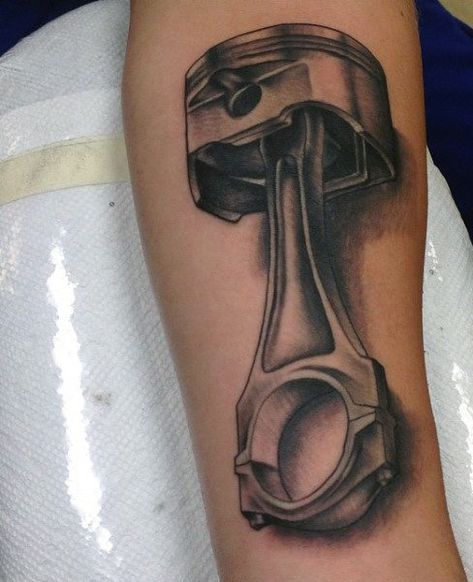 Small Piston Male Tattoo Wrench Tattoo, Piston Tattoo, Hot Rod Tattoo, Engine Tattoo, Motor Tattoo, Tatuagem Masculina Pequena, Mechanic Tattoo, Tattoo Dotwork, Biker Tattoos