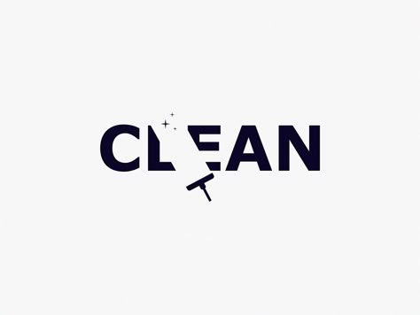 Clean by Yuri Kartashev Logo Intelligent, Cleaning Company Logo, Fresh Logo Design, Logo Design Negative Space, Clever Logo Design, Clean Logo Design, Logos Photography, Negative Space Logos, Typographic Logo Design