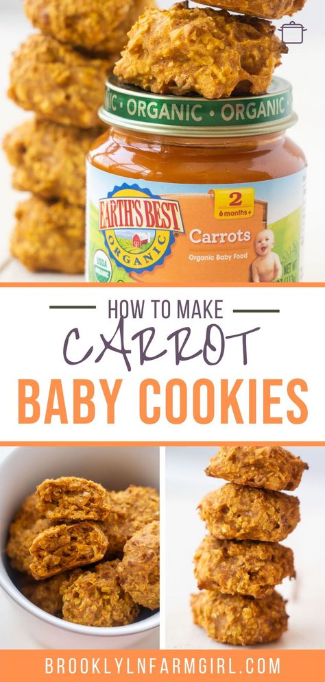 Carrot Baby Food Ideas, Uses For Baby Food Jars, Ways To Use Baby Food Purees, Carrot Baby Food Recipe, Baby Cookies Recipe, Leftover Baby Food Recipes, Baby Cookie Recipe, Carrot Baby Food, Toddler Cookies