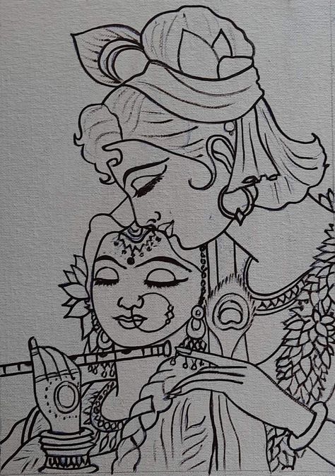 Tambur Stitch, Divine Paintings, Radha Krishna Drawing, Ganpati Painting, Parrot Cartoon, Earth Day Drawing, Drawing Online, Janmashtami Wishes, Book Art Projects