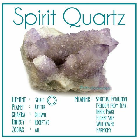 Spirit Quartz Meaning, Crystals Healing Grids, Quartz Meaning, Healing Rocks, Gemstones Chart, Crystal Healing Chart, Crystal Uses, Healing Magic, Crystals Healing Properties