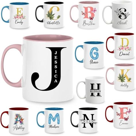 Amazon.com: NETHOUSE Personalized Monogrammed Initial Letter Coffee Mug, Birthday Gifts For Women or Men, Customized Mug With Name, Ceramic Coffee Mug Tea Cup for Office and Home Use, Perfect Monogrammed Gift : Home & Kitchen Mug With Name, Customized Mug, Best Friend Love, Customised Mugs, Wedding Gifts For Bride, Custom Cups, Name Mugs, Dad Mug, Initial Letter