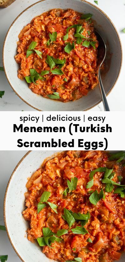 Turkish Menemen, Menemen Recipe, Turkish Vegetables, 90s Playlist, Egg Benedict, Middle East Recipes, Scrambled Eggs Recipe, Turkish Breakfast, Vegetarian Breakfast Recipes