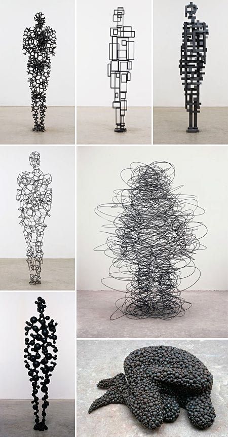 Daily Art #1 - When geometrical forms become figures by Antony Gormley Sculptures Sur Fil, Hantverk Diy, Antony Gormley, Sculpture Metal, Drawing Ink, Metal Art Sculpture, Wire Sculpture, Beautiful Picture, Sculpture Installation