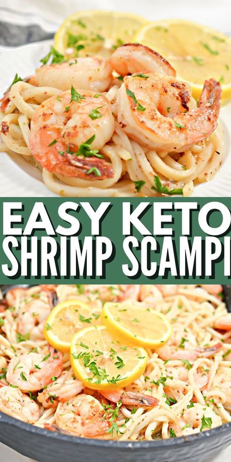 Shrimp And Sauce Recipes, Lean And Green Shrimp Scampi, Seafood Low Carb Recipes Dinners, Keto Recipe With Shrimp, Shrimp Scampi Low Carb, Easy Keto Shrimp Dinner, Keto Shrimp Pasta, Low Carb Shrimp Pasta Recipes, Low Carb Shrimp Dinner Recipes