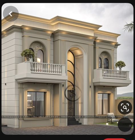 Royal House Design Exterior, Kothi Design Villas, New Classic Villa Exterior Design, Classic Villa Exterior, Exterior Render, Villa Exterior Design, Villa Project, Studio Architecture, House Outer Design