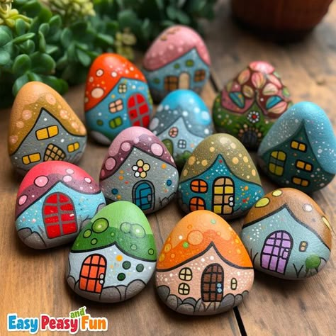 Garden Rock Art, Painted Rock Animals, Diy Rock Art, Stone Art Painting, Painted Rocks Kids, Painted Rocks Craft, Painted Rocks Diy, Rock Painting Ideas Easy, Happy Stones