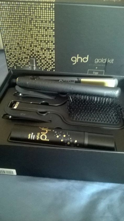 My new Ghd V gold kit #ghd #newghd #ghd2015 #straighter #curls Straighter Curls, Hair Curler Wand, Hair Curler, Hair Styler, Gold Hair, Hair Curlers, Box Packaging, Hair Straightener, Braided Hairstyles