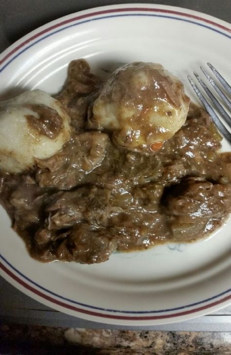 Sour Beef And Dumplings, Beef And Dumplings, Beer Bratwurst, Veal Steak, Crockpot Pork Tenderloin, German Foods, Beef Pot Roast, German Recipes, Crockpot Pork