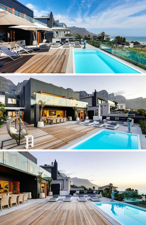 5 Bedroom Villa, Contemporary Beach House, Villa Luxury, Double Bunk Beds, Double Bunk, Camps Bay, Outdoor Lounge Area, Comfortable Couch, Architectural Design House Plans