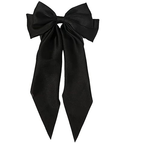 Black Hair Ribbon, White Thigh Highs, Layered Chiffon Dress, Cheap Hair Accessories, Curly Hair Accessories, Black Hair Bows, Big Hair Bows, Prom Accessories, Hair Ribbon