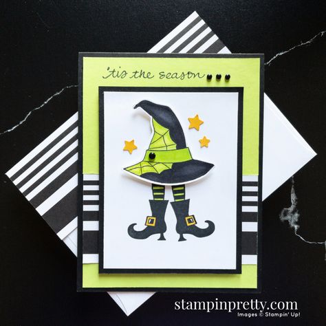 Create this Halloween Card using the Bewitching Bundle from Stampin\' Up! Card by Mary Fish, Stampin\' Pretty Bewitched Stampin Up Cards, Stampin Up Bewitching Bundle, Stampin Up Bewitching Cards, Stampin Up Best Witches, Stampin Up Halloween Cards 2022, Bewitching Stampin Up Cards, Stampin Up Bewitching, Su Bewitching, Stampin Up Halloween