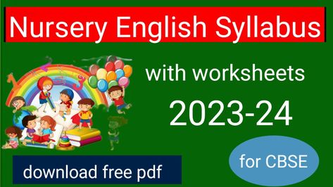 English Syllabus, Maths Syllabus, 2023 2024, The Creator, Nursery