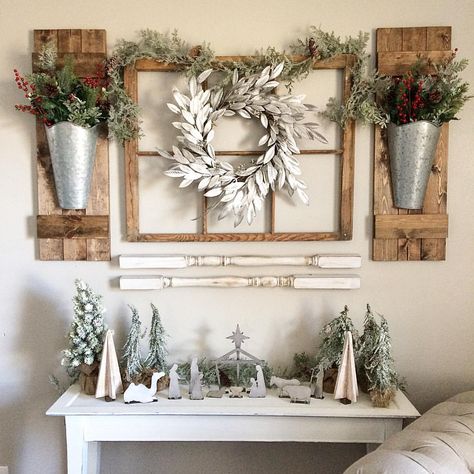 Repurposed window wall decor handmade shutters - Erin (@littlegrantfarmhouse) on Instagram Repurposed Window, Shutter Wall Decor, Shutter Decor, Shutter Wall, Repurposed Windows, Rustic Shutters, Diy Gallery Wall, Window Wall Decor, Diy Wand