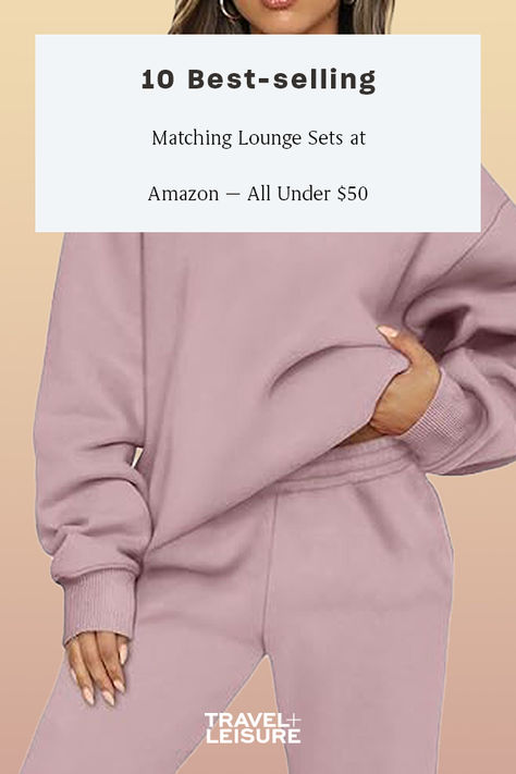 In Amazon’s Fashion hub, the best-selling matching lounge sets are all under $50. Score comfortable, cozy, and versatile sets you can wear for travel. Click to shop now! We may receive compensation if you click on our links. #amazonfinds #amazonmusthaves #amazontravel #loungesets Cute Clothes To Buy On Amazon, Matching Set Outfit Two Pieces, Set Outfit Two Pieces, Gym Closet, Athleisure Inspo, Sweatpants Aesthetic, Loose Denim Dress, Sweater Two Piece Set, Summer Lipstick