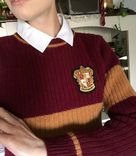 Quidditch Sweater, Gryffindor Outfits, Gryffindor Uniform, Gryffindor Outfit, Gryffindor Quidditch, Harry Potter Sweater, Gryffindor Pride, Hogwarts Uniform, Stile Harry Potter