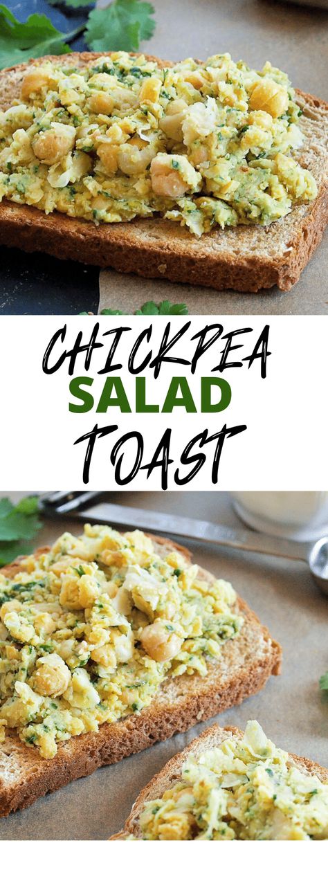 Chickpea Toast Vegan, Chickpea Toast, Smashed Chickpea Salad, Smashed Chickpea, Slow Cooker Balsamic Chicken, Clean Dinner Recipes, Clean Dinners, Not Hungry, Cilantro Pesto