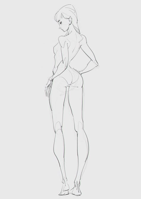 Anatomy References Pose, Female Warrior Pose Reference Drawing, Female Back Pose Reference, Elegant Female Pose Reference Drawing, Back Drawing Reference Female, Pose Reference Female Drawing, Person Poses Reference, Gesture Drawing Poses Sketch, Female Pose Drawing