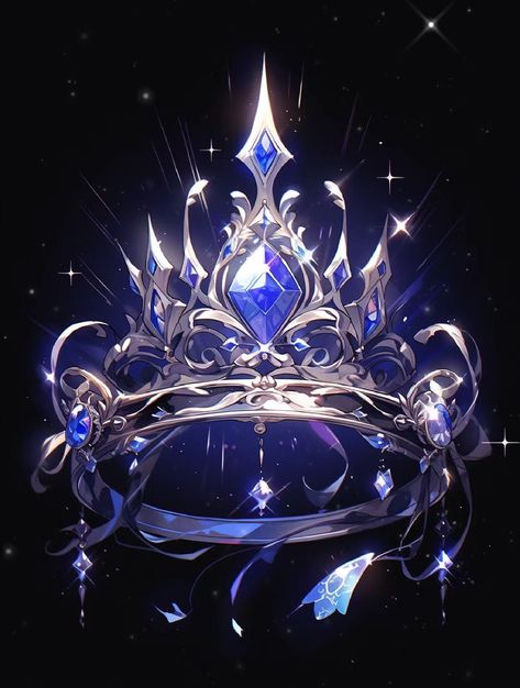 Crown Inspiration, Fantasy Jewelry Magic, Crown Art, Badass Outfit, Anime Jewelry, Fantasy Props, Fashion Illustration Dresses, Magical Jewelry, Crystal Tiaras